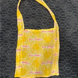 Free People Yellow and Pink Shoulder Bag